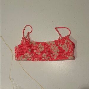 TRIANGL Floral Pink and Cream Bikini Top